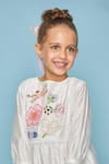Buy_Joey & Pooh_White Chanderi, Shantoon Embroidery Dress 
