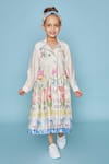 Joey & Pooh_Off White Chanderi Cotton, Viscose Embroidery Floral Dress _Online_at_Aza_Fashions