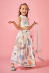 Joey & Pooh_White Cotton, Chanderi, Viscose, Shantoon Embroidery, Floral Lehenga Set _Online_at_Aza_Fashions