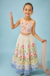 Buy_Joey & Pooh_Off White Cotton, Chanderi, Viscose Pom-poms, Tassels, Embroidery Lehenga Set _at_Aza_Fashions