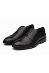 Shop_Dapper Shoes_Black Handmade Cap Toe Oxford Shoes _at_Aza_Fashions