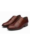 Shop_Dapper Shoes_Brown Cap Toe Derby Shoes _at_Aza_Fashions