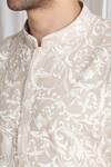 Buy_Aham-Vayam_Beige Cotton Embroidery Flora Thread Kurta 