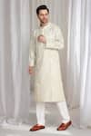 Aham-Vayam Cream Cotton Embroidery Flora Thread Kurta Online at Aza Fashions Aham-Vayam_Cream Cotton Embroidery Flora Thread Kurta _Online_at_Aza_Fashions