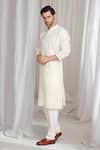 Aham-Vayam White Cotton Embroidery Thread Kurta at Aza Fashions Aham-Vayam_White Cotton Embroidery Thread Kurta _at_Aza_Fashions