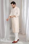 Aham-Vayam_Pink Cotton Embroidery Flora Thread Kurta _Online_at_Aza_Fashions