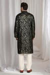 Shop_Aham-Vayam_Black Cotton Embroidery Geometric Thread Kurta With Dupatta _at_Aza_Fashions
