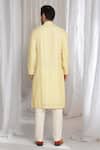 Shop_Aham-Vayam_Yellow Cotton Embroidery Pastel Kurta With Dupatta _at_Aza_Fashions
