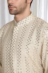 Buy_Aham-Vayam_Beige Cotton Zari Gold Thread Embroidered Kurta With Dupatta 