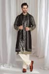 Shop_Aham-Vayam_Black Cotton Sequins Ombre Embroidered Kurta With Dupatta 