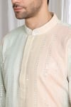 Aham-Vayam_Coral Cotton Embroidery Ombre Kurta With Dupatta _at_Aza_Fashions