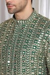 Buy_Aham-Vayam_Green Cotton Zari Golden Thread Embroidered Kurta And Dupatta 