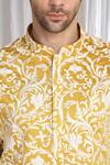 Buy_Aham-Vayam_Yellow Cotton Embroidery Floral Thread Kurta _Online_at_Aza_Fashions