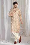Buy_Aham-Vayam_Beige Cotton Embroidery Gul Thread Kurta _at_Aza_Fashions