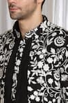 Buy_Aham-Vayam_Black Cotton Embroidery Floral Jacket Kurta Pant Set 