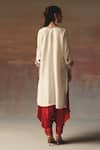 Shop_Twenty Nine_Red Satin Dhoti Pant _at_Aza_Fashions
