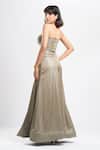Shop_Ahi Clothing X AZA_Gray Satin Sweetheart Neck Clara Corset Dress _at_Aza_Fashions