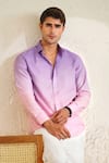 Shop_Eleven Brothers_Purple Linen Lilac Dusk Shirt _at_Aza_Fashions