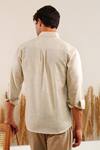 Shop_Eleven Brothers_Off White Linen Embroidery Buttercup Shirt _at_Aza_Fashions