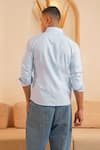 Shop_Eleven Brothers_Blue Oxford Space Jam Cotton Shirt _at_Aza_Fashions
