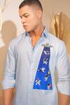 Eleven Brothers_Blue Oxford Space Jam Cotton Shirt _Online_at_Aza_Fashions