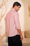 Shop_Eleven Brothers_Red Oxford Space Nova Cotton Shirt _at_Aza_Fashions