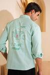 Shop_Eleven Brothers_Green Oxford, Cotton Future Proof Shirt _at_Aza_Fashions