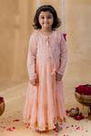 Buy_MR Brat_Pink Cotton Embroidery Meher Tiered Mulmul Kurta Set _at_Aza_Fashions