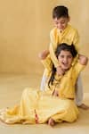 Shop_MR Brat_Yellow Muslin, Cotton, Chanderi Mulsin _Online_at_Aza_Fashions