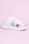 The Saree Sneakers_White Blossom Belle Sneakers _at_Aza_Fashions