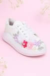 Buy_The Saree Sneakers_White Blossom Belle Sneakers _at_Aza_Fashions