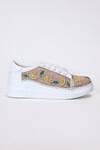 The Saree Sneakers_Beige Lemon Zest Sneakers _Online_at_Aza_Fashions