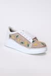 Buy_The Saree Sneakers_Beige Lemon Zest Sneakers _Online_at_Aza_Fashions