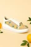 Buy_The Saree Sneakers_Beige Lemon Zest Sneakers _at_Aza_Fashions