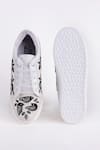Shop_The Saree Sneakers_White Blackbird Embroidered Sneakers _at_Aza_Fashions