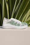 The Saree Sneakers_Mint Bloom Sneakers _at_Aza_Fashions