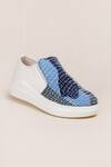 Buy_The Saree Sneakers_Blue Kantha Patchwork Slip-on Sneakers _Online_at_Aza_Fashions