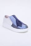 Buy_The Saree Sneakers_Blue Kantha Patchwork Slip-on Sneakers 