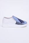 Shop_The Saree Sneakers_Blue Kantha Patchwork Slip-on Sneakers 
