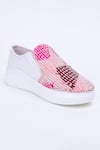 Shop_The Saree Sneakers_Pink Kantha Patchwork Slip-on Sneakers _Online_at_Aza_Fashions