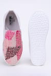 Shop_The Saree Sneakers_Pink Kantha Patchwork Slip-on Sneakers _at_Aza_Fashions