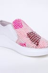 Shop_The Saree Sneakers_Pink Kantha Patchwork Slip-on Sneakers 