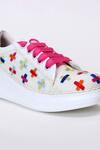 The Saree Sneakers_White Colored Cross Sneakers 