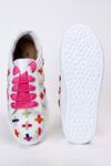 The Saree Sneakers_White Colored Cross Sneakers 