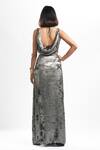 Shop_Ahi Clothing X AZA_Green Shantoon Cowl Neck Lulu Shimmer Long Dress Set _at_Aza_Fashions