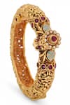 Shop_Tad Accessories_Pink Ruby Kundan Polki Bangle _at_Aza_Fashions