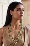Buy_Tad Accessories_Green Gold Finish Kundan Necklace _at_Aza_Fashions