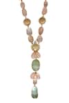 Tad Accessories_Green Gold Finish Agate Necklace _Online_at_Aza_Fashions