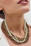Buy Tad Accessories Gold Plated Finish Glass Pearl Necklace at Aza Fashions Buy_Tad Accessories_Gold Plated Finish Glass Pearl Necklace _at_Aza_Fashions