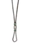 Shop_Tad Accessories_Green Antique Finish Kundan Polki Necklace _at_Aza_Fashions